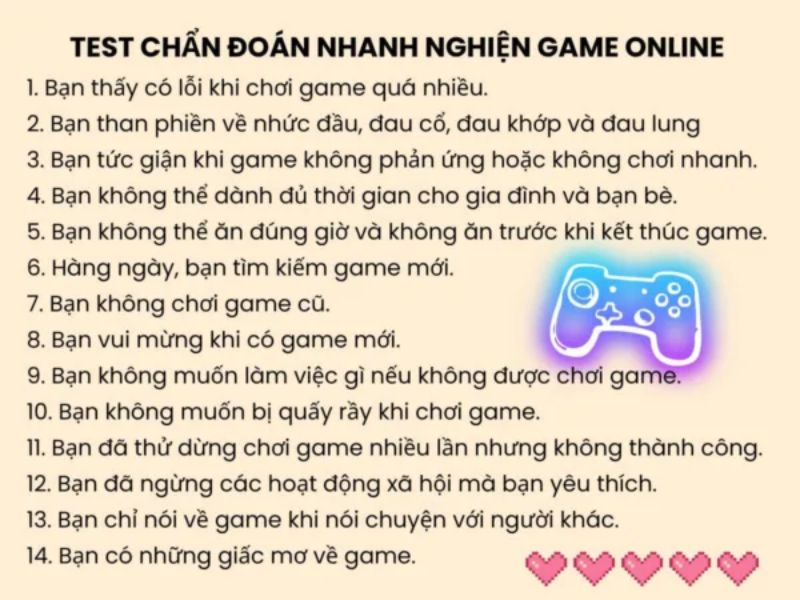 Bộ test nhanh chẩn đoán nghiện game online